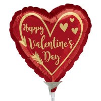 9" Happy Valentines Day Arrow Heart Mini Shape Balloons