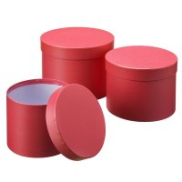 Set of 3 Hat Boxes - Red