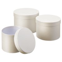 Set of 3 Hat Boxes - Cream