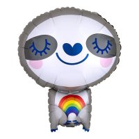 (image for) 16" Sloth & Rainbow Balloons