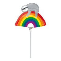 Rainbow Sloth Mini Shape Foil Balloons