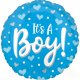 (image for) 18" Its A Boy Hearts & Dots Foil Balloons