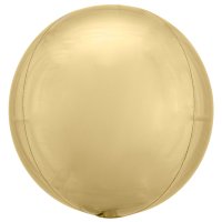 15" White Gold Orbz Foil Balloons 3pk