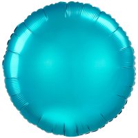 18" Satin Luxe Aqua Round Foil Balloons