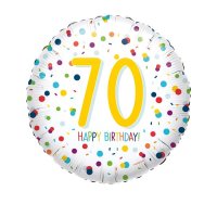 18" Confetti 70th Happy Birthday Foil Balloons