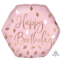 Blush Happy Birthday Supershape Balloons