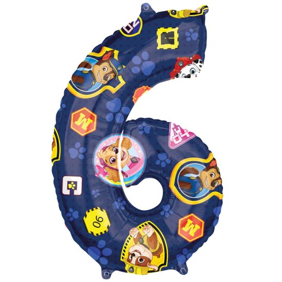 (image for) 26" Paw Patrol Number 6 Foil Balloons