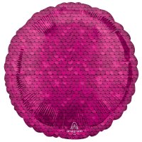 18" Pink Sequin Print Round Foil Balloons