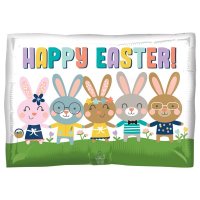 16" Happy Easter Bunnies Foil Balloons