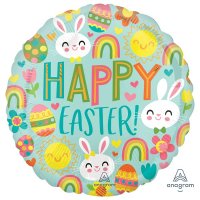 18" Happy Easter Icons Foil Balloons