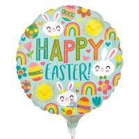 9" Happy Easter Icons Air Filled Balloons