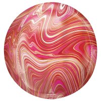 (image for) 15" Red & Pink Marblez Orbz Foil Balloons