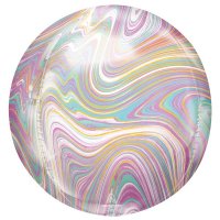 15" Pastel Marblez Orbz Foil Balloons