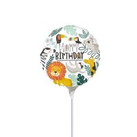 9" Get Wild Happy Birthday Air Filled Balloons