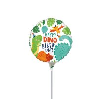 9" Happy Dino Birthday Air Filled Balloons