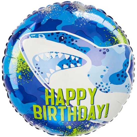 (image for) 18" Happy Birthday Shark Foil Balloons