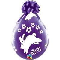 18" Easter Bunnies & Daisies Diamond Clear Balloons 25pk