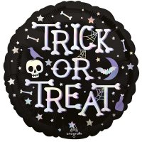 18" Iridescent Trick Or Treat Foil Balloons