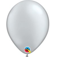 16" Metallic Silver Latex Balloons 50pk