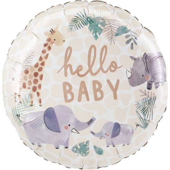 (image for) 18" Hello Baby Soft Jungle Foil Balloons