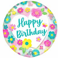 18" Happy Birthday Flowers Clearz Balloons