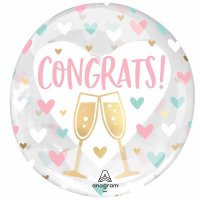 (image for) 18" Congrats Hearts Clearz Balloons