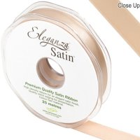 Champagne Gold Double Faced Satin Ribbon 15mm x 20m