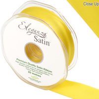 Yellow Double Faced Satin Ribbon 25mm x 20m