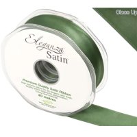 (image for) Sage Green Double Faced Satin Ribbon 25mm x 20m