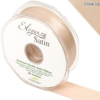Champagne Gold Double Faced Satin Ribbon 25mm x 20m