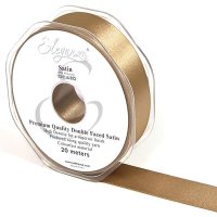 (image for) Mocha Double Faced Satin Ribbon 25mm x 20m