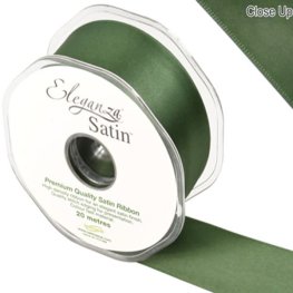 (image for) Sage Green Double Faced Satin Ribbon 38mm x 20m