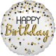 (image for) 18" Satin Black, Silver & Gold Birthday Foil Balloons