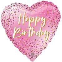 (image for) 18" Pink Happy Birthday Dots Foil Balloons