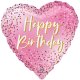 (image for) 18" Pink Happy Birthday Dots Foil Balloons