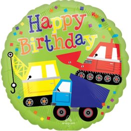 (image for) 18" Happy Birthday Trucks Foil Balloons