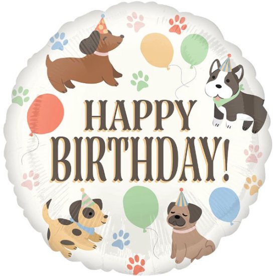 (image for) 18" Happy Birthday Pawsome Party Foil Balloon