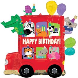 (image for) Party Bus Happy Birthday Supershape Balloons