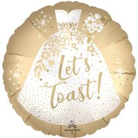 (image for) 18" Satin Gold Lets Toast Wedding Foil Balloons