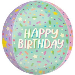 (image for) 15" Happy Birthday Ice Cream Party Orbz Foil Balloons