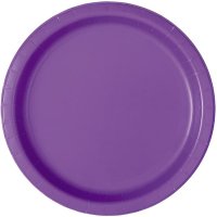 9" Neon Purple Paper Plates 8pk