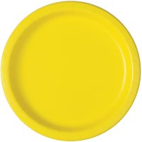 (image for) 7" Neon Yellow Paper Plates 8pk