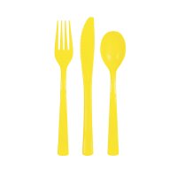 (image for) Neon Yellow Assorted Cutlery 18pk