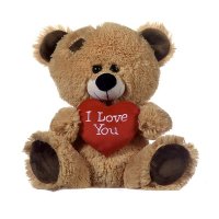 (image for) Brown I Love You Bear Plush Toy