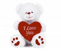 20cm White Bear With Love Heart
