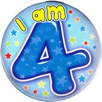 I Am 4 Jumbo Badge