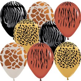 (image for) 5" Animal Print Latex Balloons 50pk