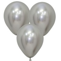 5" Reflex Silver Latex Balloons 50pk