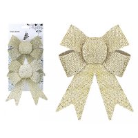 (image for) Champagne Gold Tinsel Bow 2pk