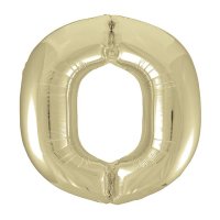 34" Unique Champagne Gold Number 0 Supershape Balloons